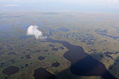 Aerial landscape view of coastal wetlands clouds,wetlands,aerial,landscape,water,habitat