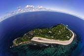 Aerial view of Cousine island - Seychelles