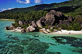 Aerial view of La Digue island - Seychelles