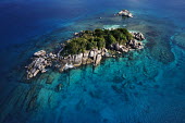 Aerial view of Coco Island - Seychelles.