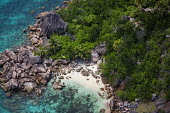 Aerial view of Praslin island - Seychelles