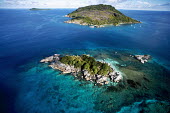 Aerial view of Coco Island - Seychelles.