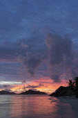 Sunset over Anse Source d'Argent in La Digue - Seychelles beach,beaches